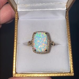 Opal Ring with Diamonds
